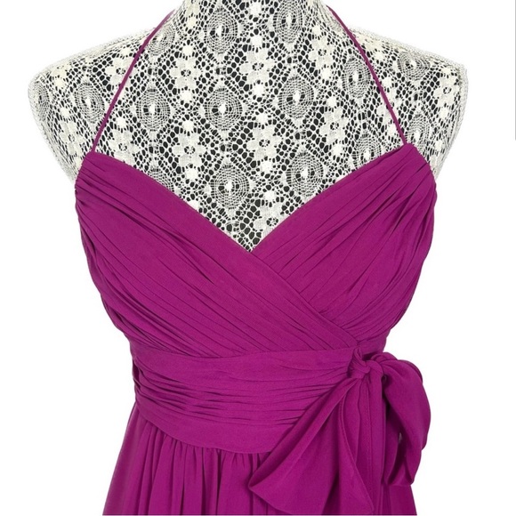 Lauren Ralph Lauren Halter Bow Dress in berry - Size: 4 - Picture 5 of 15
